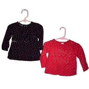 Carter’s baby girl long sleeve tops Size 12 months